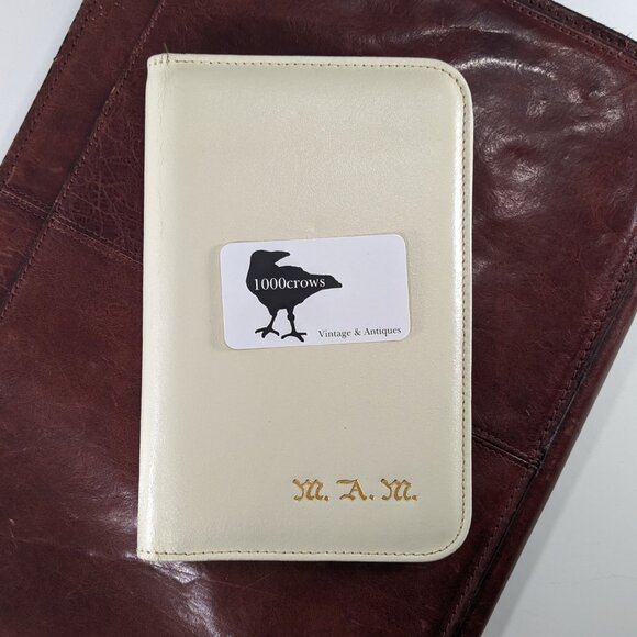 Vintage leather correspondence folder by Cooper-Weeks Canada, monogrammed M.A.M. - Picture 11 of 11